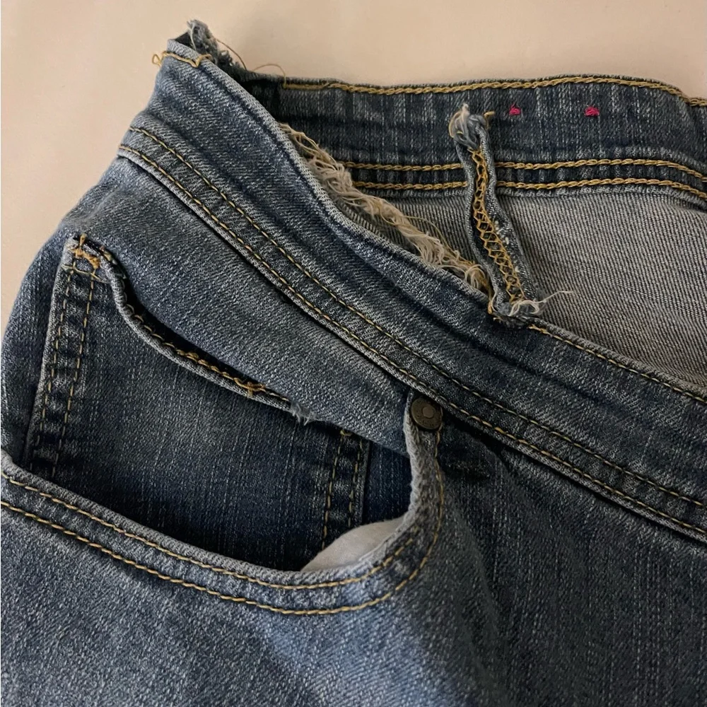 Pure Energy plus size 22 Jean denim cuffed Bermuda shorts vintage destructed - Picture 5 of 7